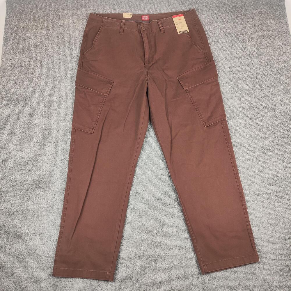 Levis XX Cargo Taper Pants Mens 36x30 Brown Stretch Canvas Utility